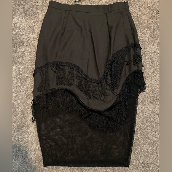 Missguided Fringe and Mesh Pencil Skirt - Picture 3 of 3